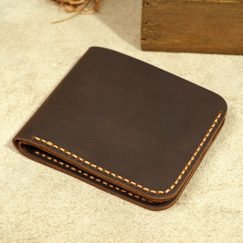 Top Genuine Leather Men's Wallet Retro Handmade Wallet for Men Durable Real Leather portfel male cartera hombre Purse for men