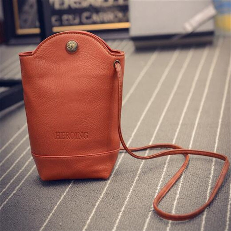 Women's Mobile Phone Bag Female Messenger Shoulder Bags Crossbody Retro Pu Leather Bags Mini Handbags 2021 New