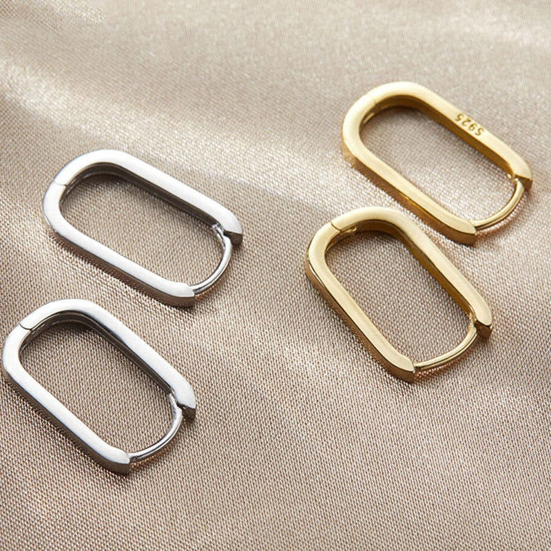 XIYANIKE 925 Sterling Silver Korean New Trendy O-Shape Square Hoop Earrings Temperament Simple Charm Elegant Jewelry Accessories