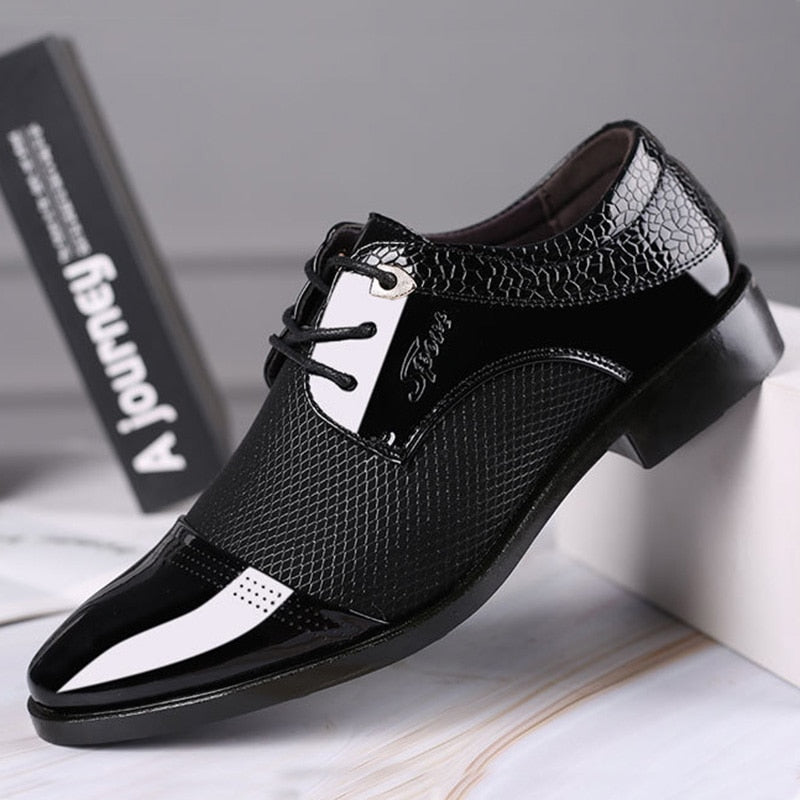 Big Size Men Dress Shoes Quality Men Formal Shoes Lace-Up Men Business Oxford Shoes Brand Men Wedding Pointy Shoes 38-48