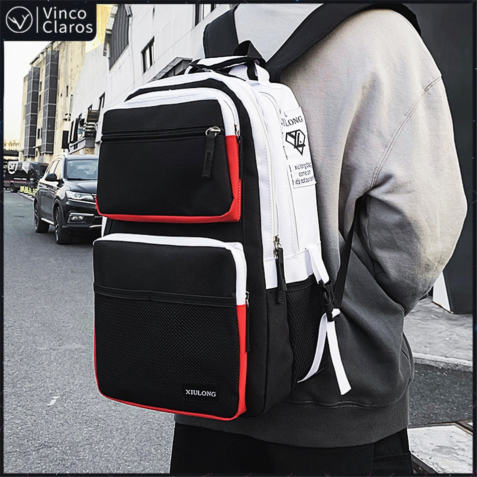 Fashion Large Capacity Men's Backpack Multiple Pockets School Backpack for Teenager Trend Cool Couple Backpacks Unisex Bags 2020