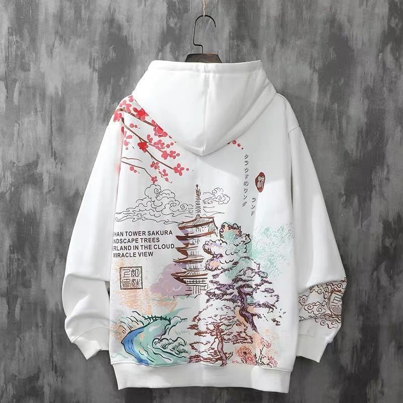 Anime Hoodies Sweatshirts Chinese Style Men Black Hoodies Sweatshirts Harajuku Oversized Pullovers Sweatshirts For Women CS455