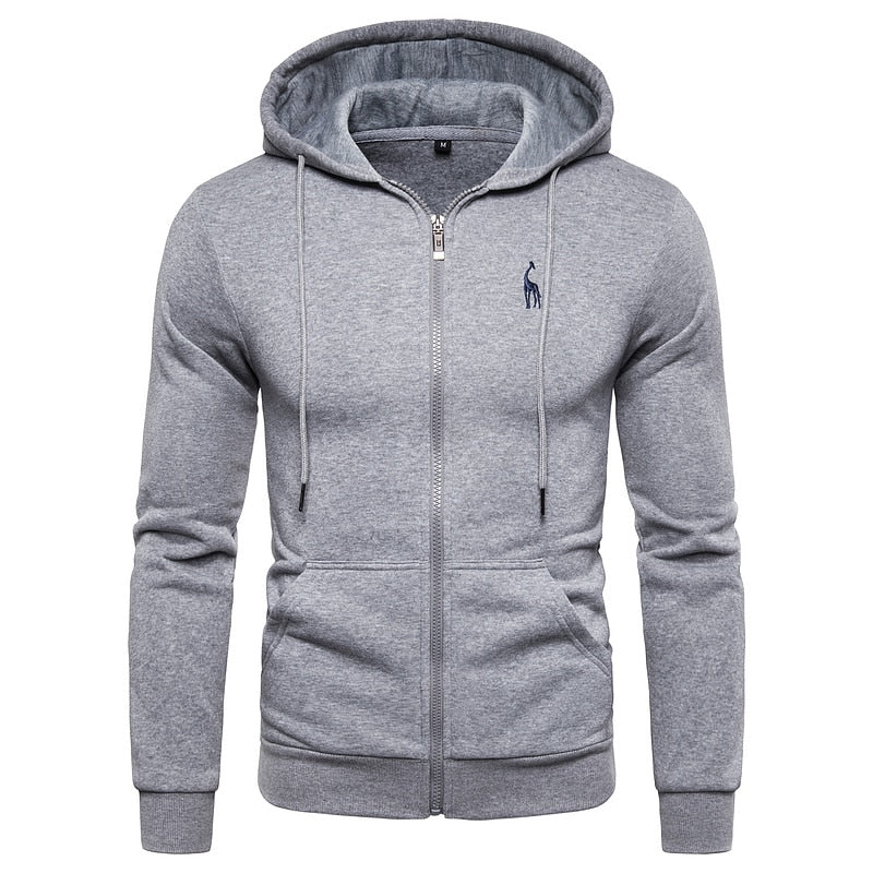 2020 New Autumn Winter Cotton Hoodied Mens Sweatshirts Solid Hoody Fleece Thick Hoodies Men Sportswear Zipper Sweatshirts Men