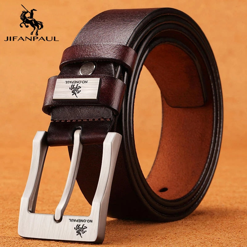 Genuine Leather For Men's High Quality Buckle Jeans Cowskin Casual Belts Business Cowboy Waistband Male Fashion Designer 2021New