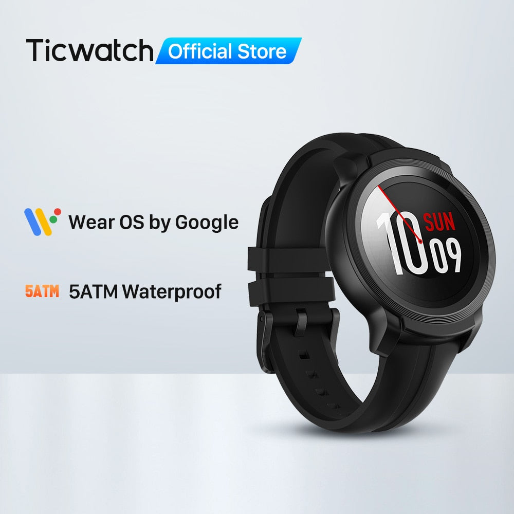 TicWatch E2 Wear OS by Google Smart Watch Built-in GPS  iOS& Android 5ATM Waterproof Long Battery life Men's Women's Sportswatch